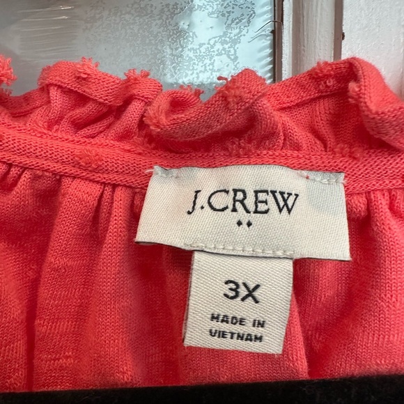 J. Crew Swiss Polka Dot Coral Ruffle Sleeve Top Women’s Plus Size 3X - Picture 6 of 8